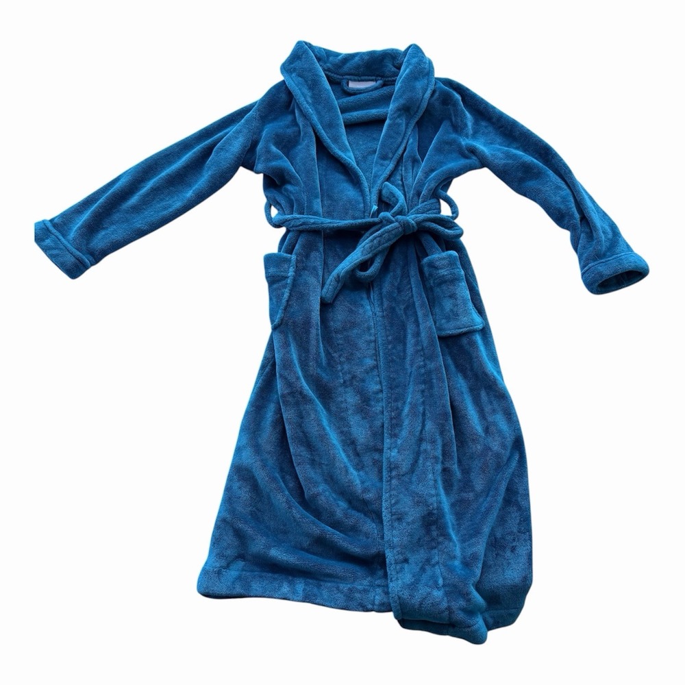 Nordstrom Plush Fleece Bathrobe Spa Robe Blue Teal Women's Belted Soft Medium